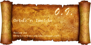 Orbán Imelda névjegykártya
